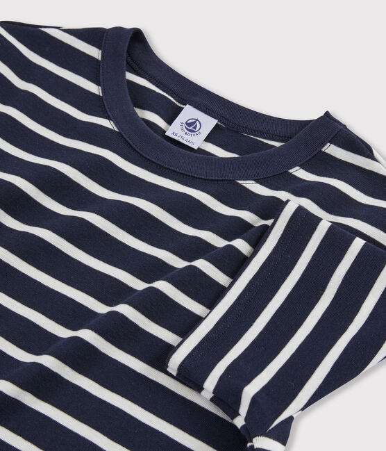 Women's iconic round neck T-shirt SMOKING blue/MARSHMALLOW white