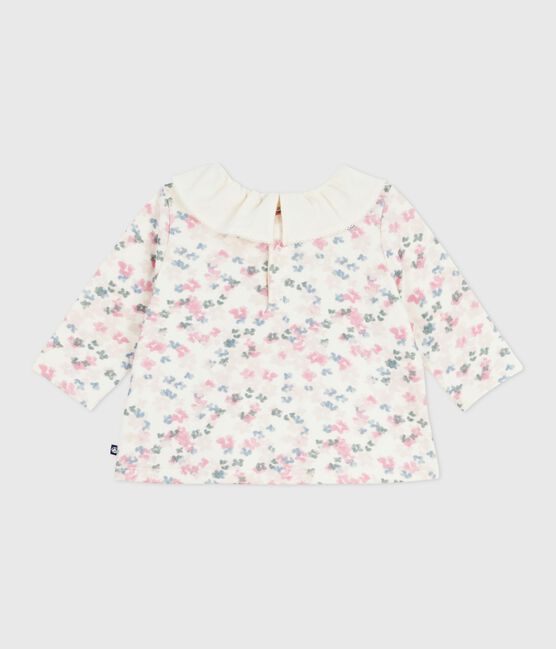 Babies' long-sleeved floral-print cotton blouse MILK /MULTICO