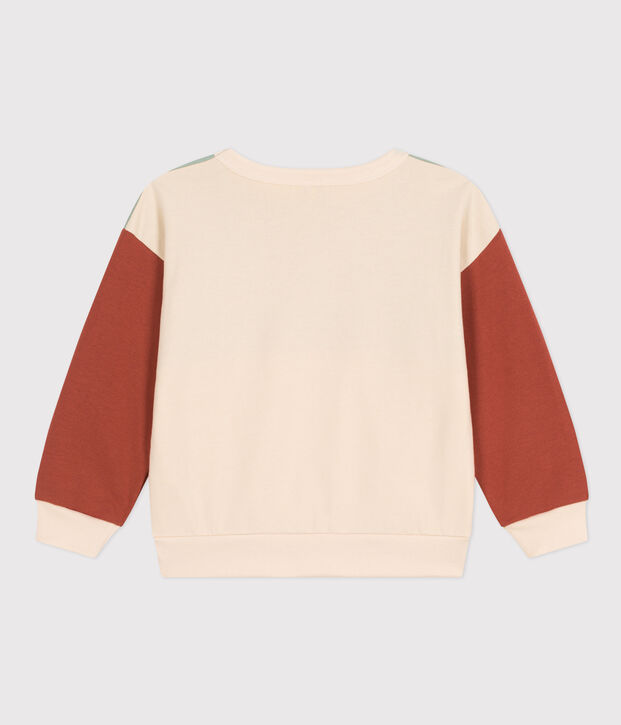 Boys' Colourblock Fleece Sweatshirt Ecru/multicolor