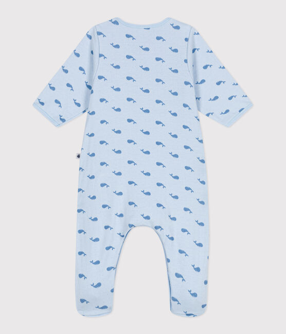 Babies' whale design tube knit bodyjama TOUDOU blue/ALASKA