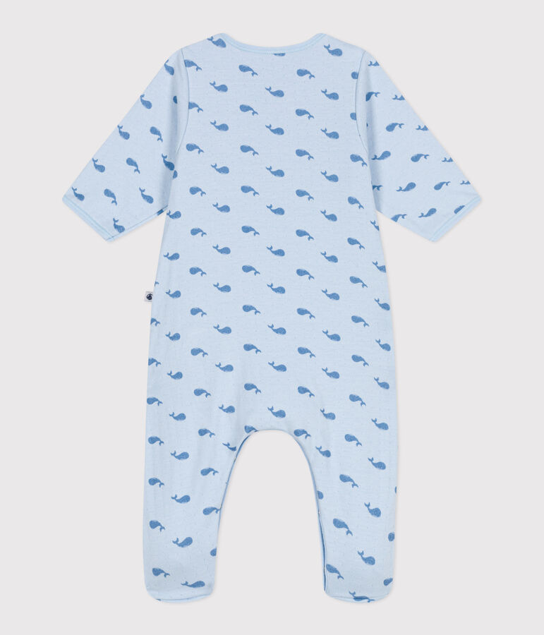 Babies' whale design tube knit bodyjama blue/blue