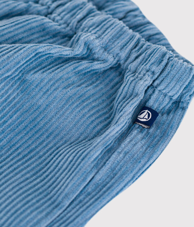 Babies' plain corduroy trousers blue