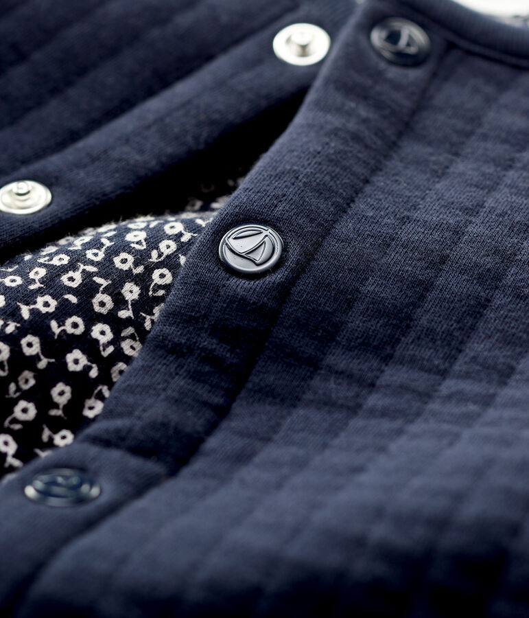 Babies' Quilted Tube Knit Cardigan blue