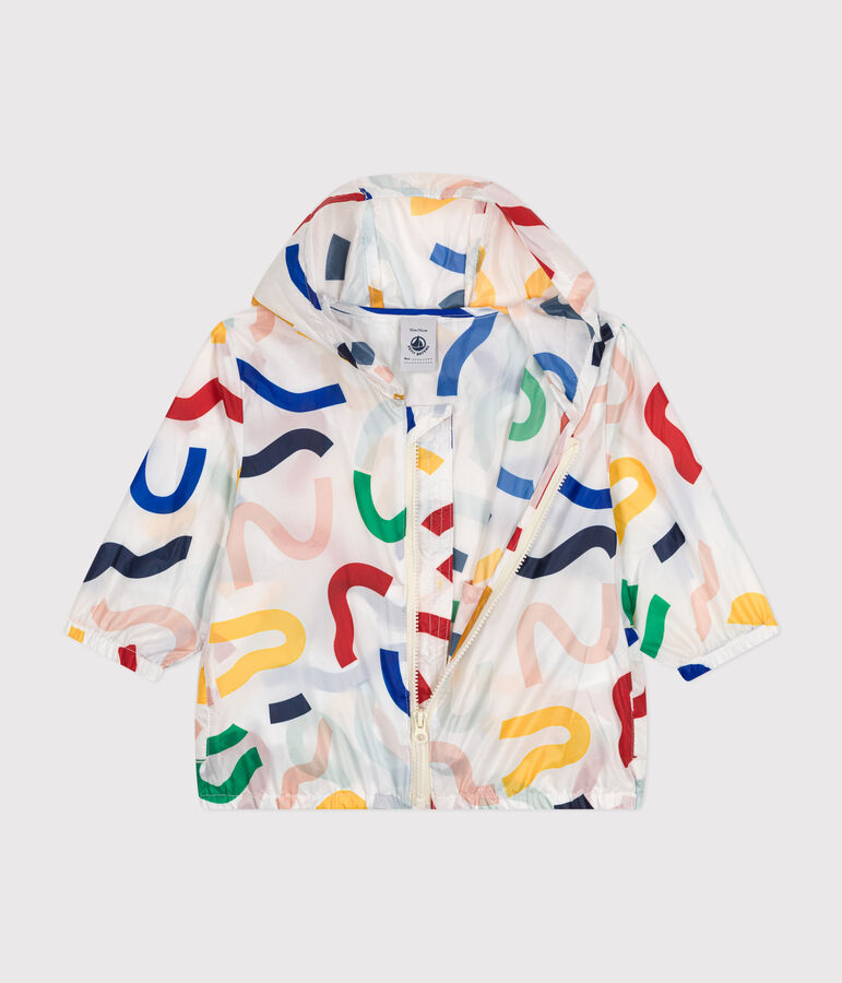 Babies' Anti-UV Recycled Polyester Windbreaker white/multicolor