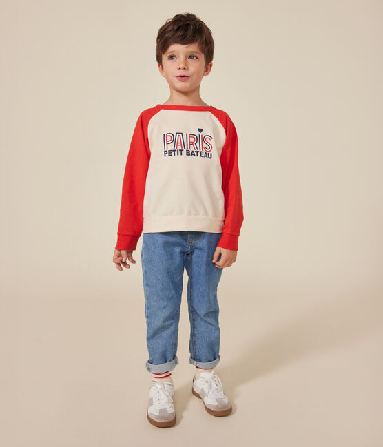 Children's Lightweight Fleece Sweatshirt AVALANCHE red/AURORA