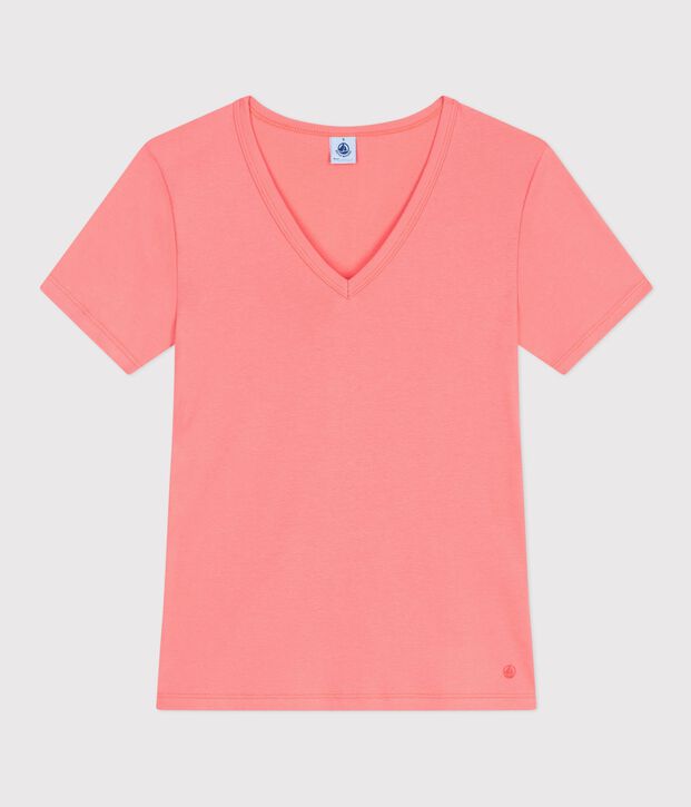 Women's short-sleeved plain cotton T-shirt FLAMAND