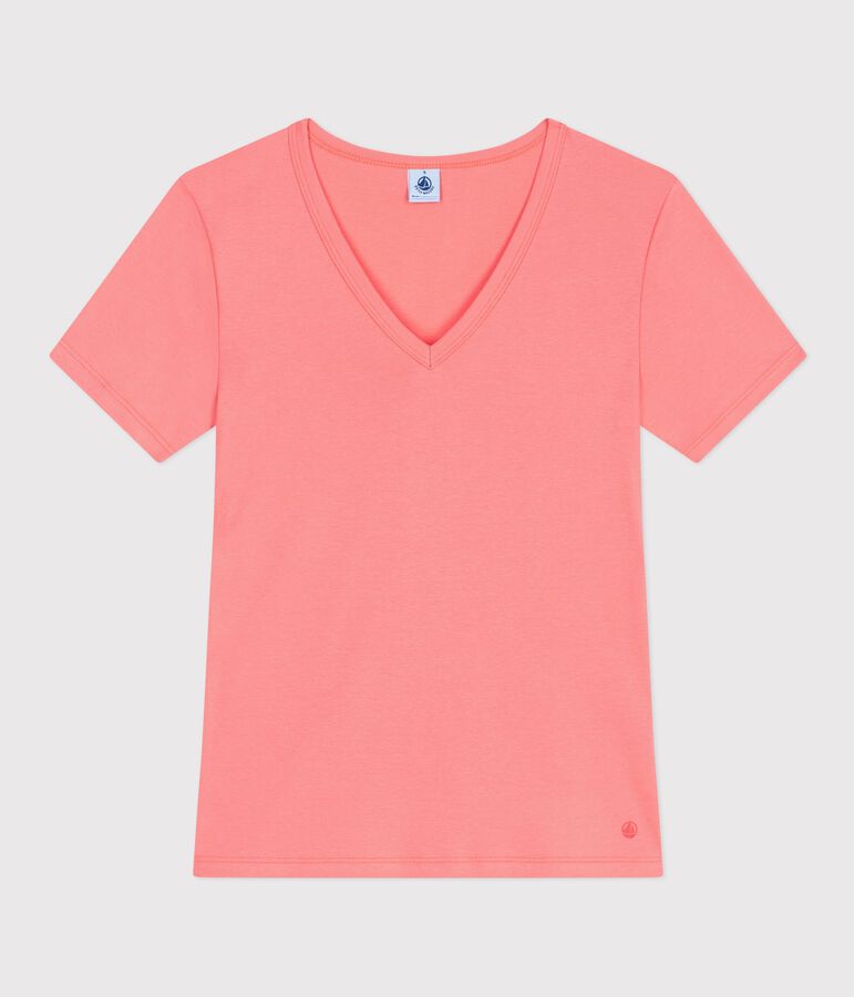 Women's short-sleeved plain cotton T-shirt pink