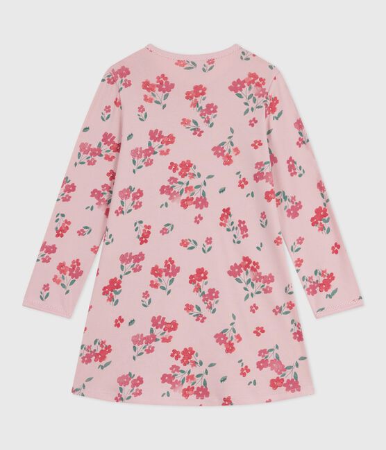 Children's floral print cotton nightdress JOLI pink/MULTICO white