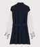 Women's shirt dress Christoph Rumpf x Petit Bateau SMOKING blue/MARSHMALLOW white
