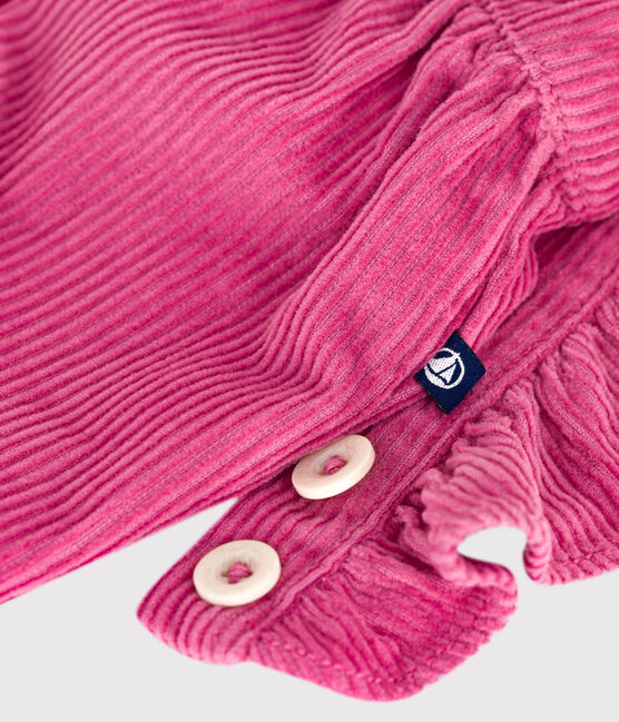 Babies' dungarees in plain corduroy with ruffles and long legs BOUDOIR