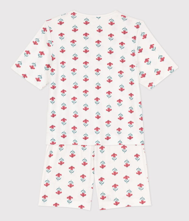Women's Floral Cotton Short Pyjamas white/multicolor