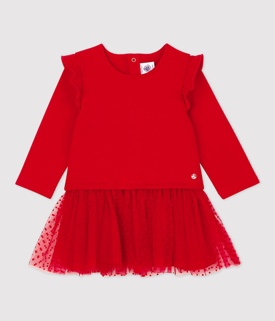 Babies' Fleece/Tulle Dress TERKUIT red