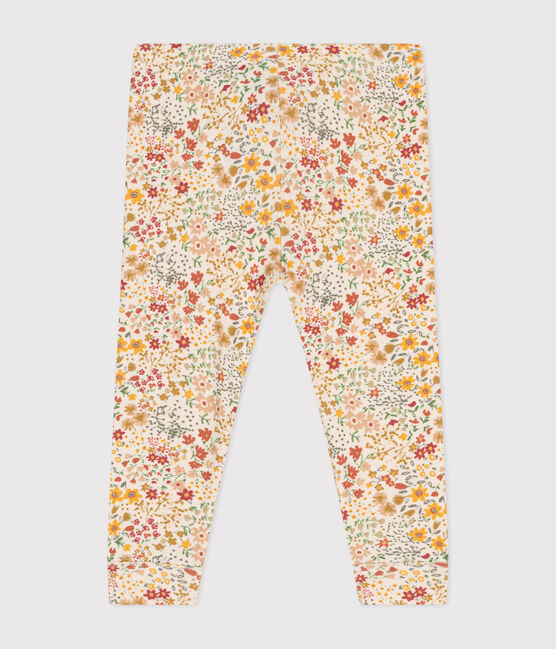 Babies' cotton leggings AVALANCHE white/MULTICO