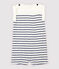 Baby Boys' Stripy Cotton and Linen Blend Jumpsuit MARSHMALLOW white/MEDIEVAL blue