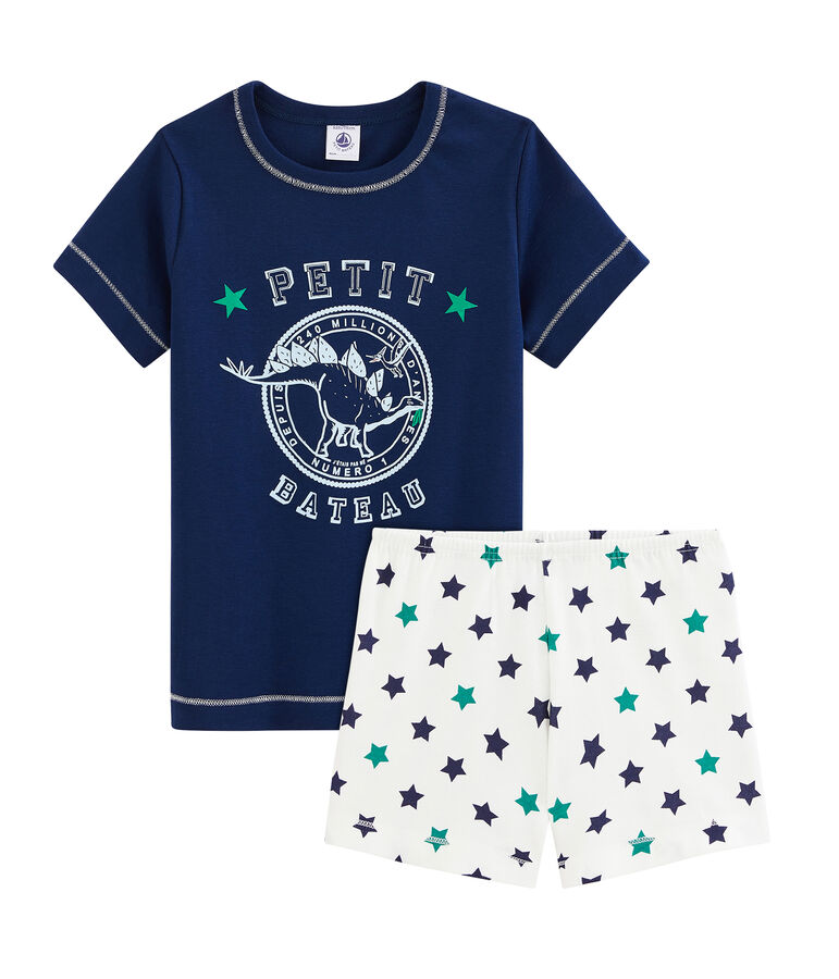 Boys' Cotton/Linen Short Pyjamas blue/multicolor