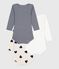 Pack of babies' long-sleeved heart-print cotton bodies variante 1