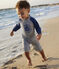 Babies' UV-Resistant Recycled Fabric Jumpsuit MEDIEVAL blue/MARSHMALLOW white