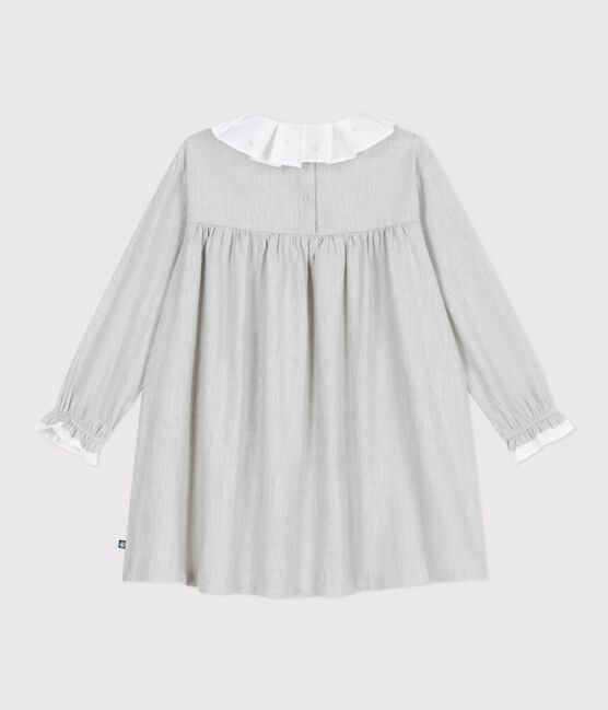Children's long-sleeved plain flannel dress FUMEE CHINE grey
