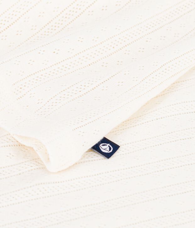 Women's short-sleeved plain cotton T-shirt Ecru