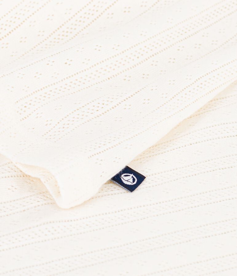 Women's short-sleeved plain cotton T-shirt Ecru