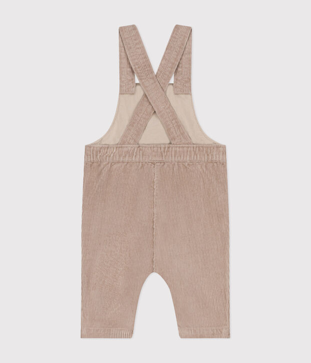 Babies' corduroy dungarees beige
