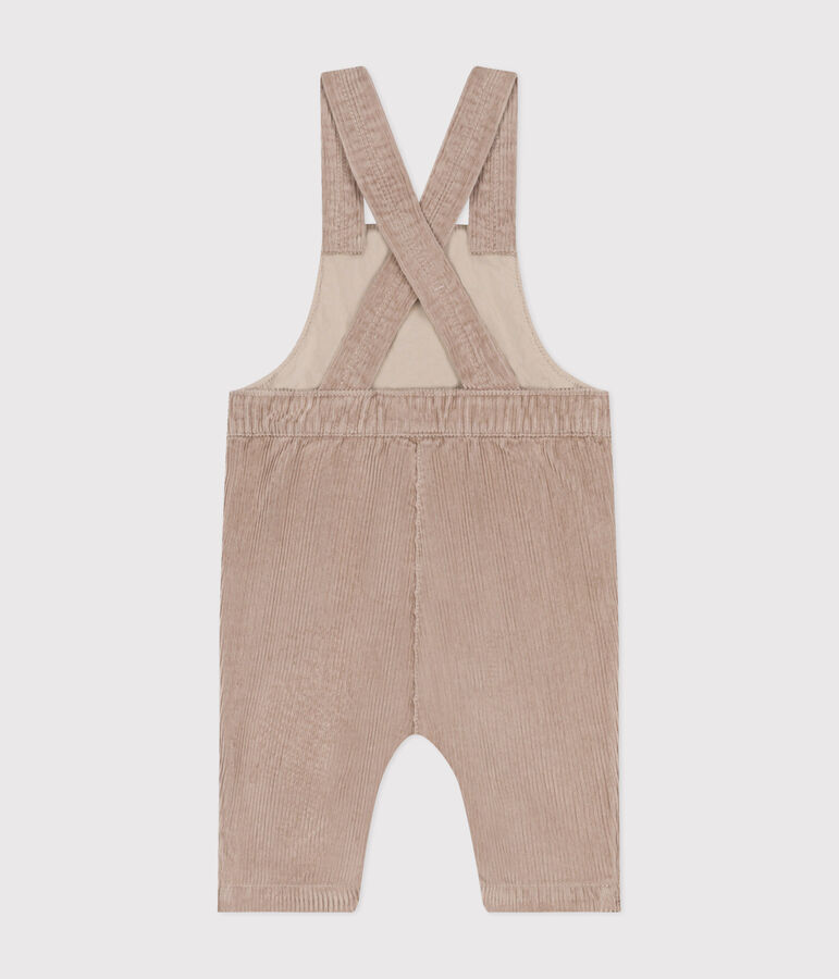 Babies' corduroy dungarees beige