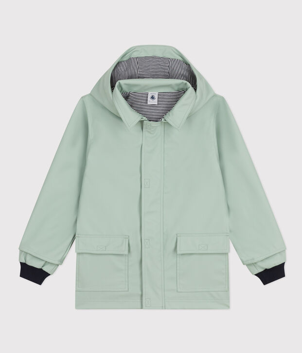 Children's unisex iconic recycled raincoat green