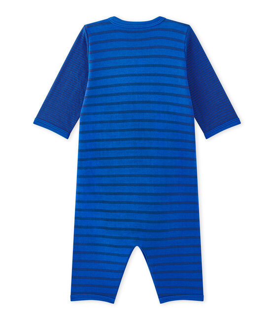 Baby boy's footless sleepsuit PERSE blue/CHALOUPE blue