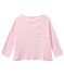 Women's striped long-sleeve tee BABYLONE pink/MARSHMALLOW white