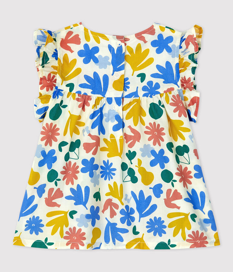 Babies' Poplin Floral Print Sleeveless Blouse white/multicolor