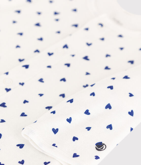 Heart Patterned Tube Knit Bodyjama MARSHMALLOW white/NEWBLEU