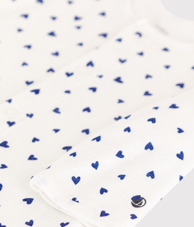 Heart Patterned Tube Knit Bodyjama white/blue