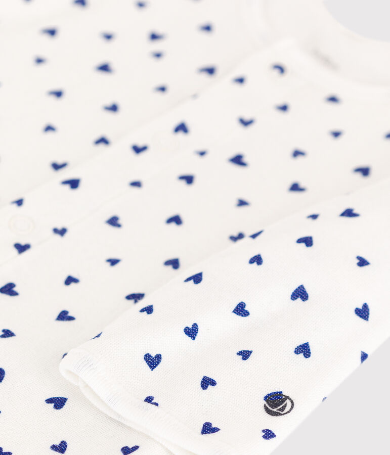 Heart Patterned Tube Knit Bodyjama white/blue