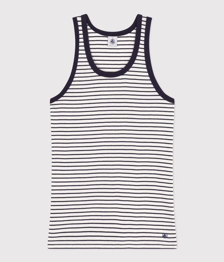 Women's Iconic Striped Cotton Vest Top white/blue