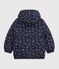 Children's heart print puffer jacket blue/multicolor