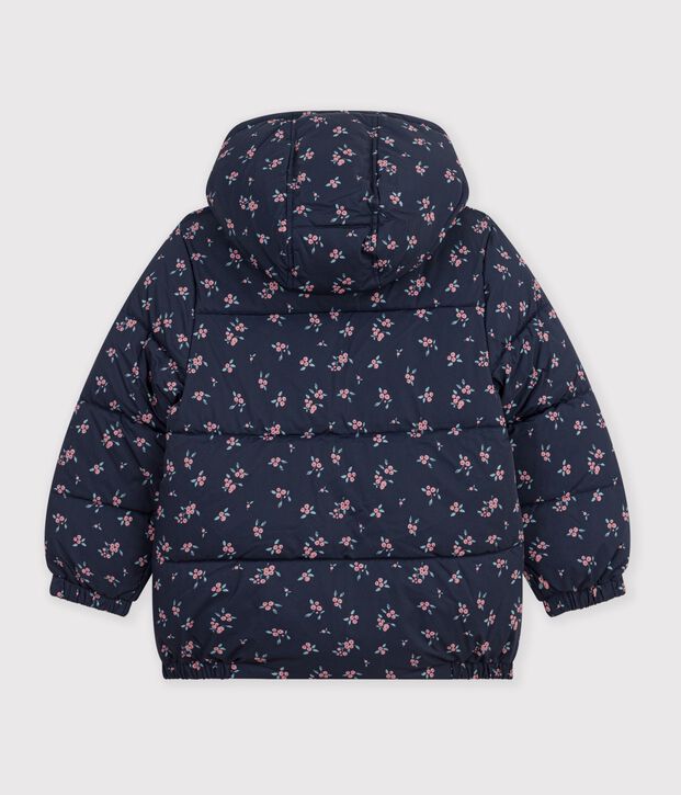 Children's heart print puffer jacket blue/multicolor