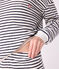 Women's stripy cotton terry pyjamas MILK blue/SOIR