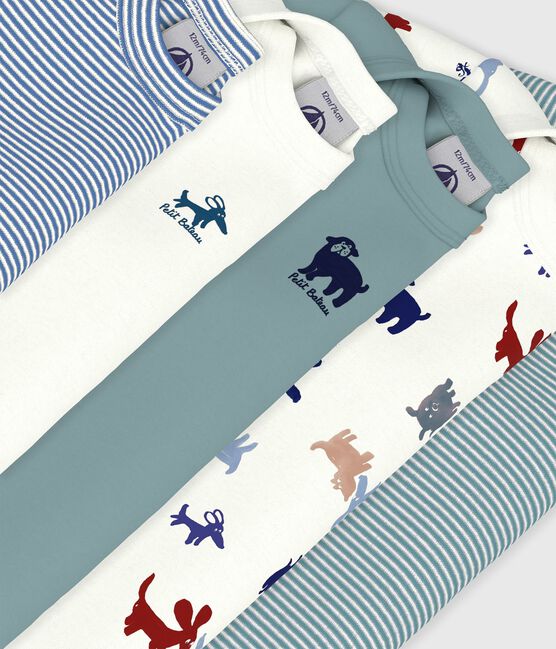 Pack of long-sleeved printed cotton bodies for babies variante 1