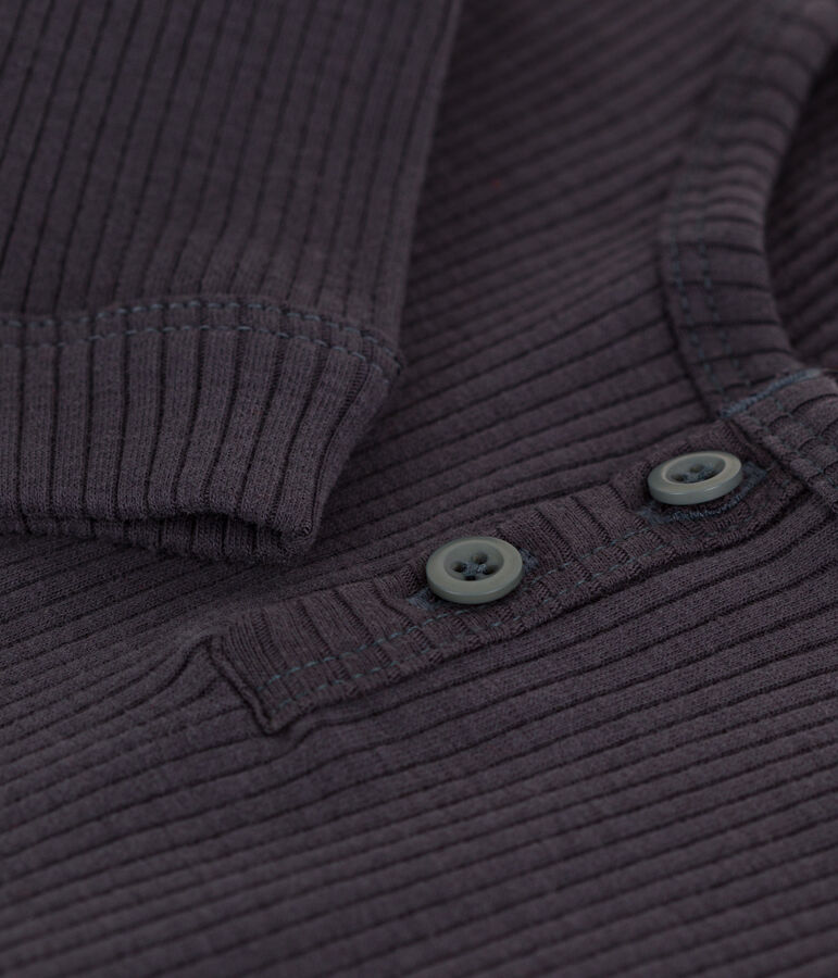Babies' Long-Sleeved Ribbed T-Shirt grey