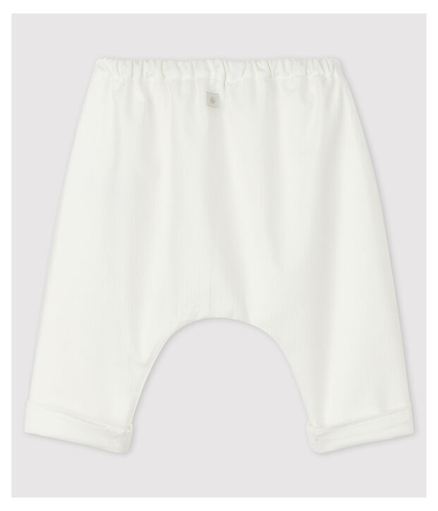 Babies' White Poplin Organic Cotton Trousers white
