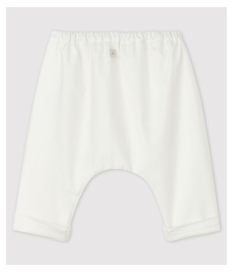 Babies' White Poplin Organic Cotton Trousers white