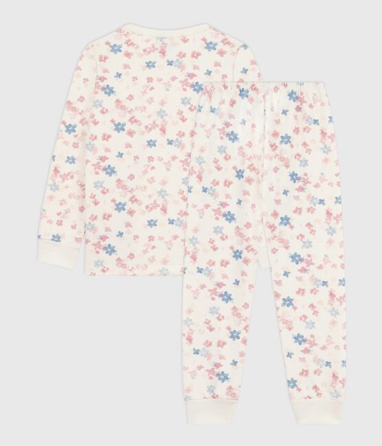 Children's pyjamas in floral-print fleece MILK /MULTICO