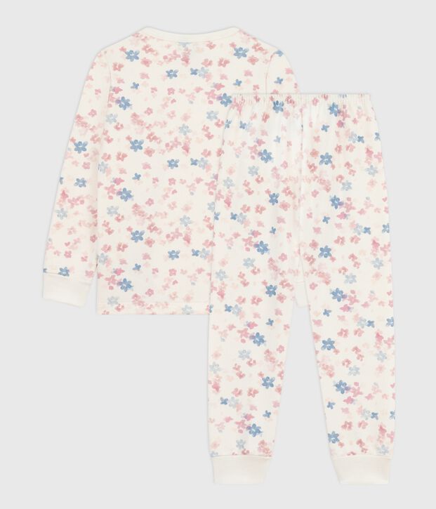 Children's pyjamas in floral-print fleece Ecru/multicolor