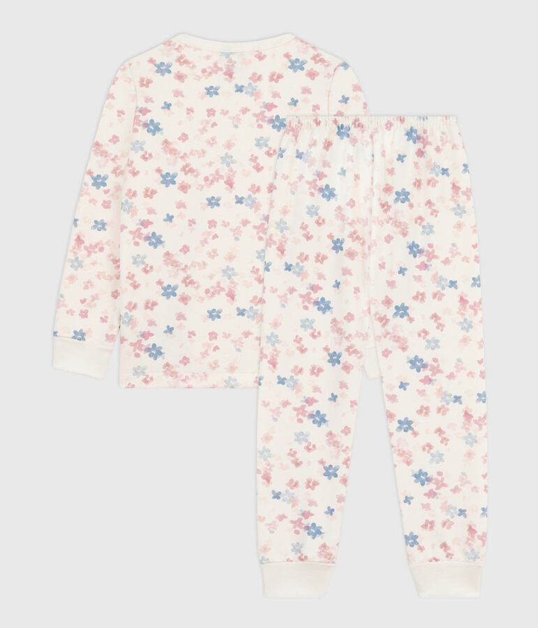 Children's pyjamas in floral-print fleece Ecru/multicolor