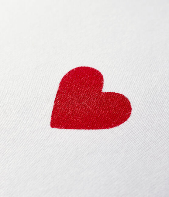 Babies' Red Heart Pattern Cotton Case MARSHMALLOW white/TERKUIT red