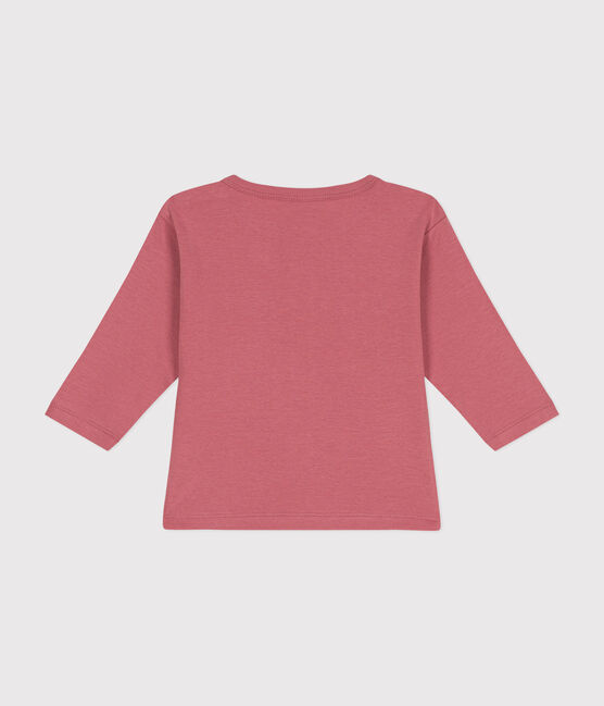 Babies' long-sleeved cotton T-Shirt ROSEWOOD pink