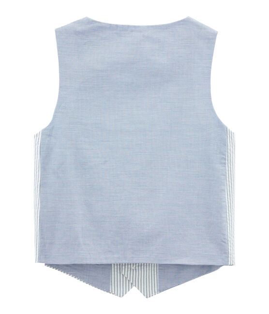 Boys' Sleeveless Jacket FONTAINE blue/MARSHMALLOW white