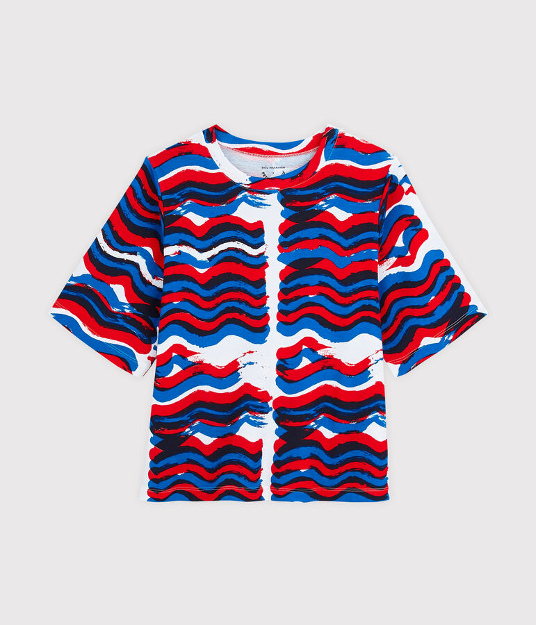 Hy&egrave;res edition women's T-shirt ECUME white/MULTICO white