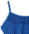 Girl's one-piece polka dot swimsuit PERSE blue/MARSHMALLOW white