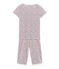 Girls' short Pyjamas MARSHMALLOW white/MULTICO white